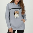 thumbnail image 2 of YAYUBA Women Pet Carrier Sweatshirt Puppy Kitten Holding Hoodies Long Sleeve Pouch Tops,L, 2 of 9