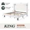 thumbnail image 4 of Amolife King Size Bed Frame with Advanced 4-in-1 Charging Hub (2 AC Outlets, 1 Type-C, 1 USB) & Storage Shelf, Upholstered Velvet Wingback Headboard, White, 4 of 13