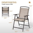 thumbnail image 4 of Crestlive Products Folding Patio Chair Set of 4, Portable Dining Chairs with Armrest, Outdoor Folding Chairs, Beige, 4 of 9