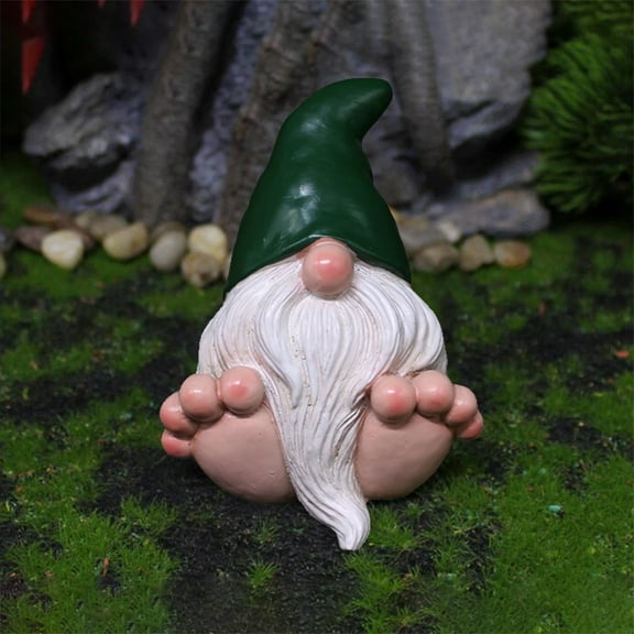 YOHAVEN Garden Gnome Resin Statue Mini Outdoor Dwarf Figurines Yard Lawn Ornaments Fairy Tale Courtyard Potted Plants Patio Decorations Gift for Home Garden Lovers