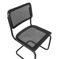 thumbnail image 4 of Breuer Chair Company Marcel Breuer B32 Cesca Cane Cantilever Side Chair w/ Black Steel Frame Black Wood & Black Cane (Made in Italy) by Furnish Theory, 4 of 14