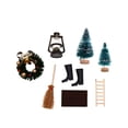 thumbnail image 1 of De Mini Decoraciones Navideñas, Luces De Escalera De Árbol De Navidad, Bufanda, Escoba, Corona, Botas, Alfombra, Accesorios En Miniatura 8 Unidades/Juego Scienceny HA041418-01, 1 of 6