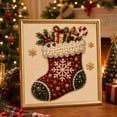 thumbnail image 3 of DIY Christmas Pearl Diamond Painting Art Kit with Frame, Christmas Pearl Beads Art Craft for Adults & Beginners, Gemstone Diamond Dots Beads Painting for Home Wall Decor, 3 of 8