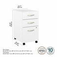 thumbnail image 3 of Pemberly Row 3 Drawer Mobile File Cabinet in White - Engineered Wood, 3 of 12
