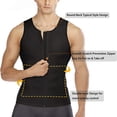 thumbnail image 3 of Camisetas de compresión para hombres, camisetas interiores, moldeadoras de cuerpo adelgazantes, entrenador de cintura, camiseta sin mangas con cremallera, 3 of 5