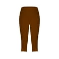 thumbnail image 5 of Chbgutlmr Leggings for Women Capris Silm Fitting Comfy Solid Color Cropped Casual Workout Trousers Summer, 5 of 6