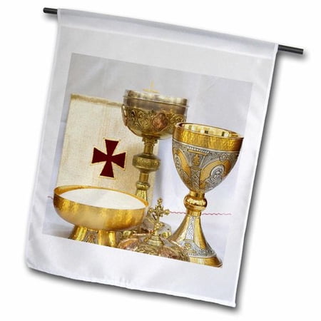 3dRose Crucifix Chalice  Garden Flag  12 by 18-Inch