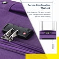 thumbnail image 4 of Luggage 3 Piece Sets, Softside Luggage Expandable Suitcase with 4 Spinner Wheels, Lightweight Luggage Travel Set with TSA Lock, Upright Spinner Softshell Suitcase, 22in/26in/30in, Purple, 4 of 7
