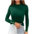 thumbnail image 2 of Amidoa Long Sleeve Sweaters for Women Slim Green Lightweight Workout Solid Casual Sweaters Women's Cardigans/Sweaters L, 2 of 5