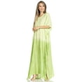 thumbnail image 3 of Sakkas 2019 - Pilar Petit Women's Casual Long Short Sleeve Beach Maxi Caftan Kaftan Dress - 13-SpringGreen - OS, 3 of 5