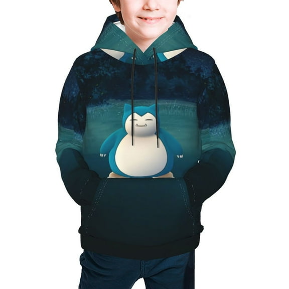 Snorlax Youth Cartoon Hoodie Fashion Long Sleeve Kids Pullover Coat Casual Hoody Hooded Sweatshirts for Boys Girls