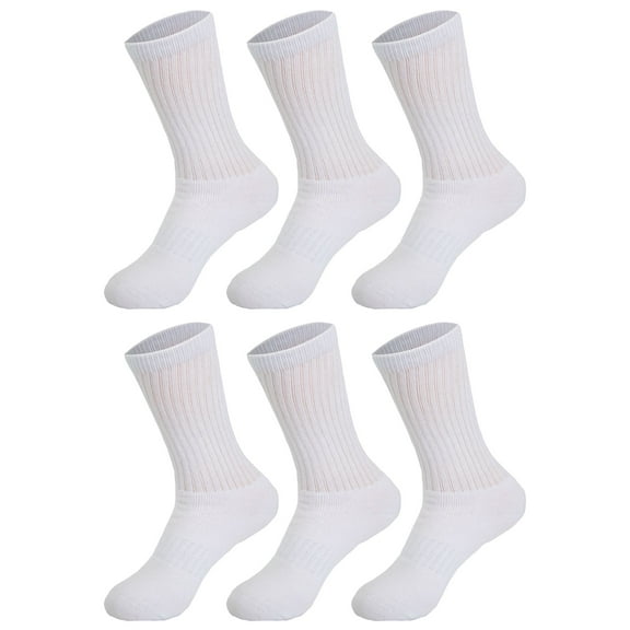 Women's 6-Pack Cotton Crew Socks - Breathable Everyday Wear (Fits US 5-10)