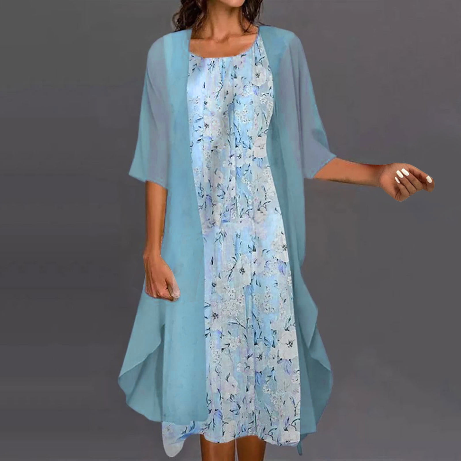 Odeerbi Dresses for Women 2025 Maxi Dress Boho Dress Half Sleeve Smock + Dress Two Piece Set Knee Length Beach Dress Blue Odeerbi Dresses for Women 2025 Maxi Dress Boho Dress Half Sleeve Smock +  Dress Two Piece Set Knee Length Beach Dress Blue - Walmart.com