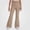 Khaki, variant on HAOTAGS Girls School Uniform Pants, Elatic Waist Solid Color Flared Pants Khaki Size 9