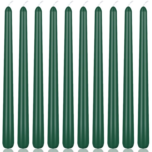 Taper Candles Yiflyer Hunter Green, 25 cm, paquete de 10 unidades, sin perfume