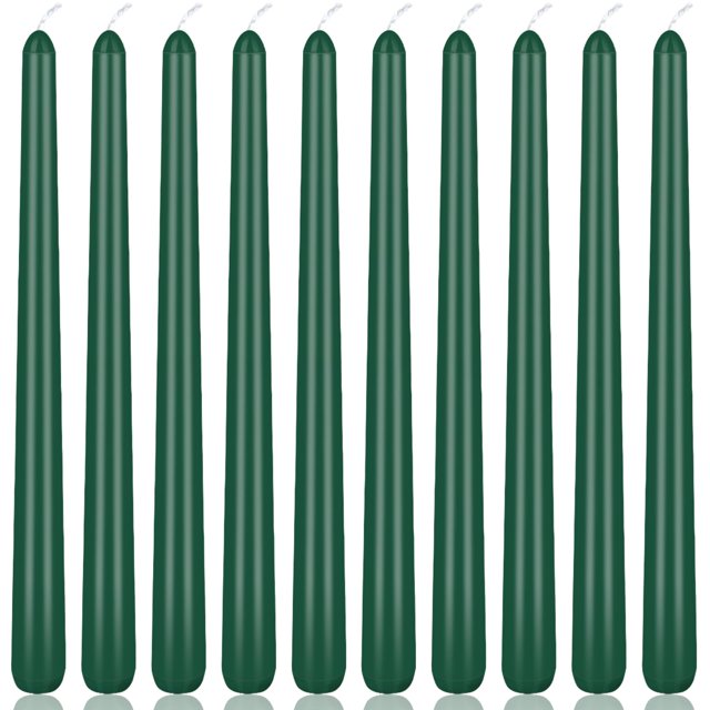 Taper Candles Yiflyer Hunter Green, 25 cm, paquete de 10 unidades, sin perfume