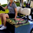 thumbnail image 3 of Xoenoiee Tropical Floral Leaves Polynesian Pattern Golf Cart Seat Covers, Universal Golf Cart Accessories Seat Towel/Blanket for Club Car EZGO and Yamaha, Easy Install and Clean, 3 of 5