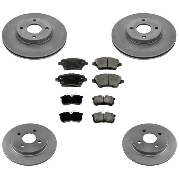 Brake Rotors Brake Pads for Ford Fiesta ST 14-19 With 4 Wheel Disc Brakes 6Pc