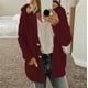 thumbnail image 1 of Abrigo informal con capucha y manga larga para mujer, chaqueta con capucha, suéter de invierno, abrigo cálido de lana con cremallera, abrigo de manga larga para mujer, 1 of 6