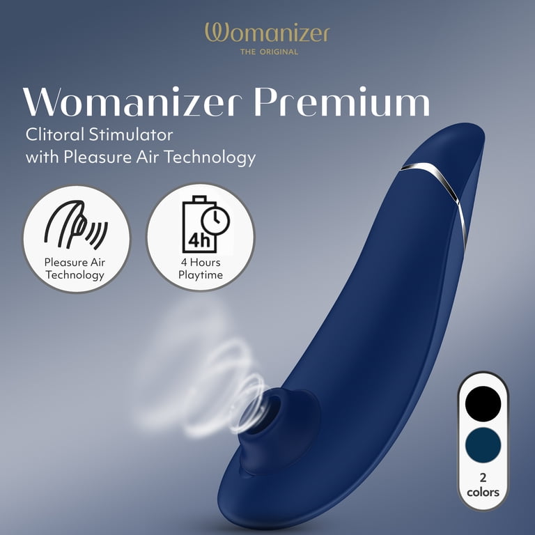Womanizer Premium Clitoral Sucker, Pleasure Air Vibrator & Stimulator, Blue 