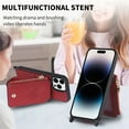 thumbnail image 5 of Dteck Crossbody Wallet Case for iPhone 13 Pro with Card Holder, Zipper Card Slot Shockproof Purse Cover with Removable Lanyard 6.1 Inch,Red, 5 of 8
