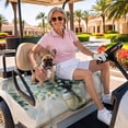 thumbnail image 3 of Golf Cart Seat Covers for 2 Seater,Spring Eucalyptus Microfiber Cart Seat Towel Blanket,Pastoral Botanical Leaf Retro Rustic Absorbent Breathable NonSlip Bench Seats Protector for Golf Course 51"x31", 3 of 9
