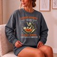 thumbnail image 3 of Spooky Biscuits Club Cat Graphic Crewneck Cat Lovers Fleece Sweatshirt, 3 of 6