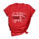 thumbnail image 1 of Gibobby Camisas de Navidad para mujer Camiseta de manga corta con cuello redondo y estampado de Navidad para mujer(Rojo,G), 1 of 5