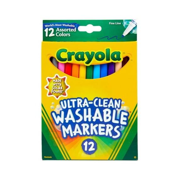 Crayola 7813 Classic Fine Tip-Washable Markers Set - 12 Piece