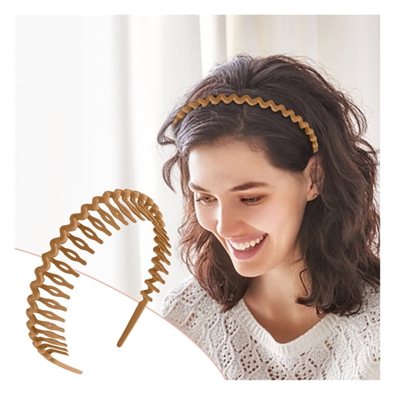 Bangs & Flyaway Hair Headband - Light Coffee - Non-Slip Toothed Hair Band Press Hair Bangs Broken Hair Headband Black Brown Face Wash Hair Accessories, 1 Hair Clip, Easter, Wedding Makeup Organizer