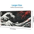 thumbnail image 3 of Gaming Mouse Pad Wave Japanese Art Blossom Cherry Non-Slip Rubber Base Extended Mousepad with Stitched Edges Keyboard Computer Laptop Mat for Gamer Desktop Office Home 31.5 x 11.8 in, 3 of 6