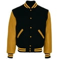 thumbnail image 3 of Holloway Sportswear XS Varsity Jacket Black/Light Gold/Light Gold 224183, 3 of 4