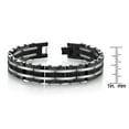 thumbnail image 3 of Spartan Men's Two-Tone Gun Metal and Black Spinel Stainless Steel Bracelet, 3 of 3