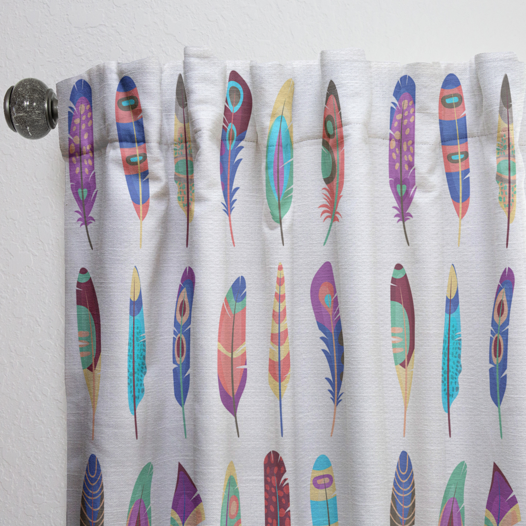 Designart 'Bird Feathers XXI' Southwestern Curtain Panel