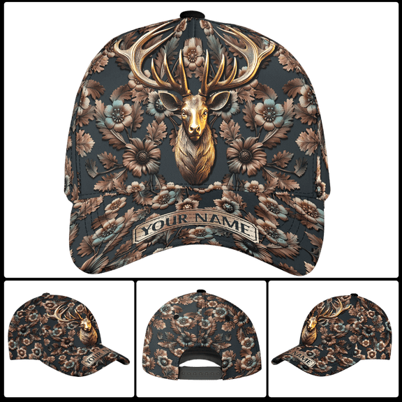 Lotusprinthandmade Personalized Elk Animal Classic Baseball Cap One Size Multicolor, Love Animal Baseball Hat