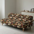 thumbnail image 6 of SCRAWLGOD Daisy Flower Mushroom Print Black Futon Cover High Stretch Armless Sofa Covers Sofa Bed Covers Futon Slipcover Scratch Resistant Furniture Protector for Pets, 6 of 7