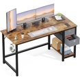 thumbnail image 1 of New Modern Brown 55 Inches Computer Desk Work Drawer Drawers Storage Shelf Shelves PC Table Home Office Study Writing 55"" L x 23.62"" W x 29.33"" H of Set, 366302509956, 1 of 3