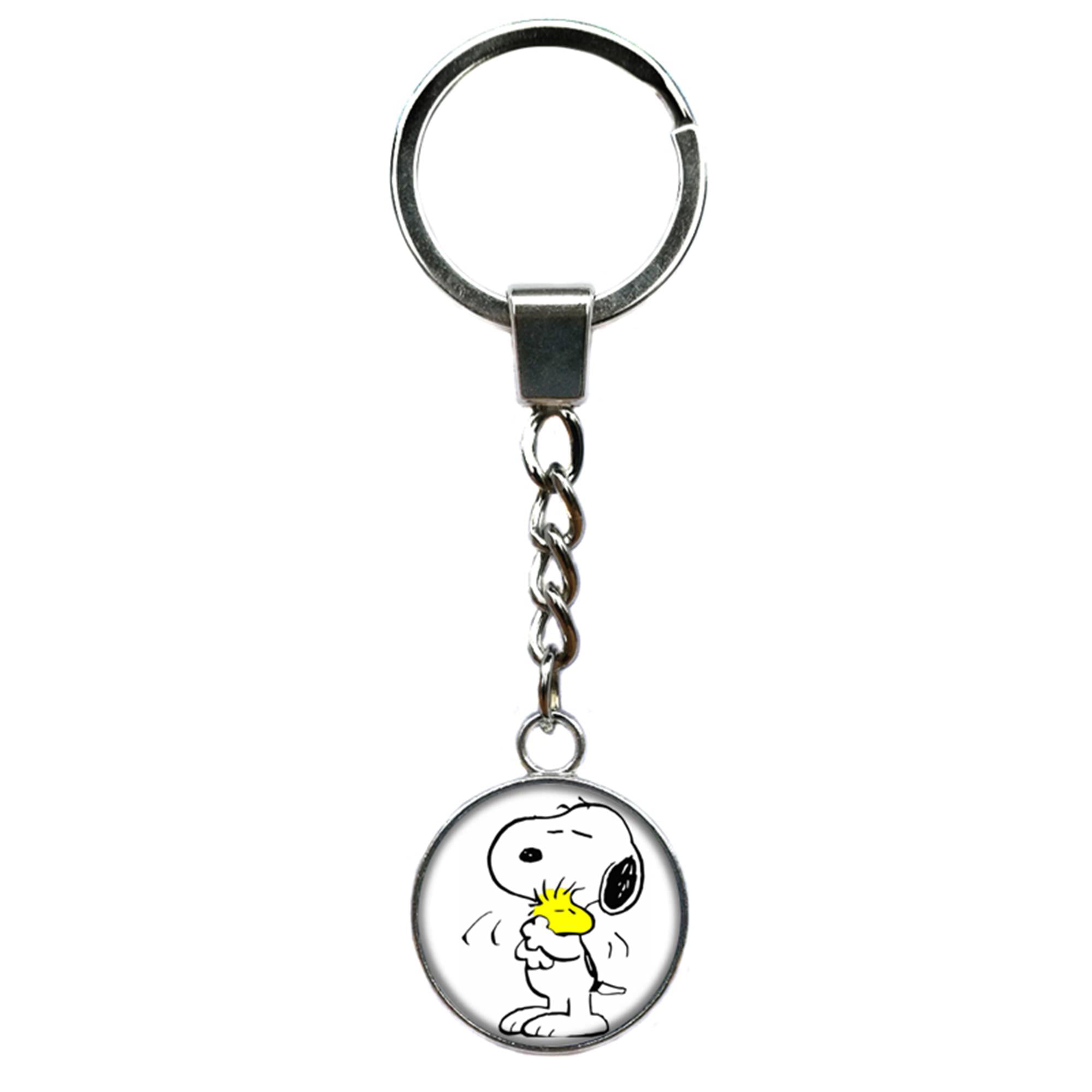 SNOOPY Peanuts Dog House Charlie Brown Silver Metal Charm Keychain Key Gift USA 