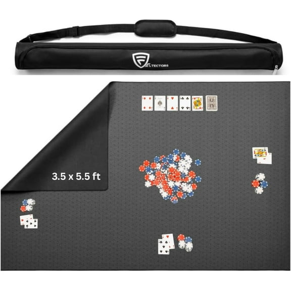 Feltectors Neoprene Gaming Mat - Ultimate Card Game Table Cover 3.5 x 5.5 ft.- Black