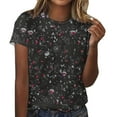 thumbnail image 1 of Camisetas de Mujer con Cuello Redondo Blusas de Manga Corta Imprimir Top, Camisetas de Mujer para Primavera Verano Casual, 1 of 4