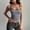 Dark Blue, variant on Womens Striped Camisole Tank Top Scoop Neck Crop Cami Stretch Casual Summer Spaghetti Strap Top Soft Casual Sleeveless T-Shirts