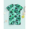 thumbnail image 4 of Qtinghua Newborn Infant Toddler Baby Boy Rash Guard Swimsuit Romper Zipper Short Sleeve Turtle/Shark Print Bathing Suit Swimwear Green 0-3 Months, 4 of 9
