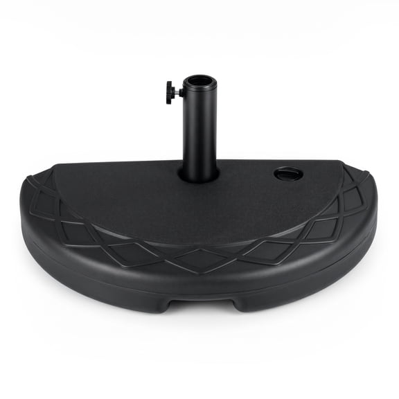Costway Half Round Patio Umbrella Base with Pattern & Handle Fits 1.5”-1.9” Pole Diameters
