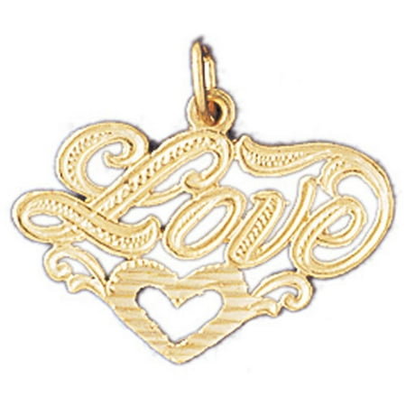 14K Yellow Gold Love Pendant - 20 mm
