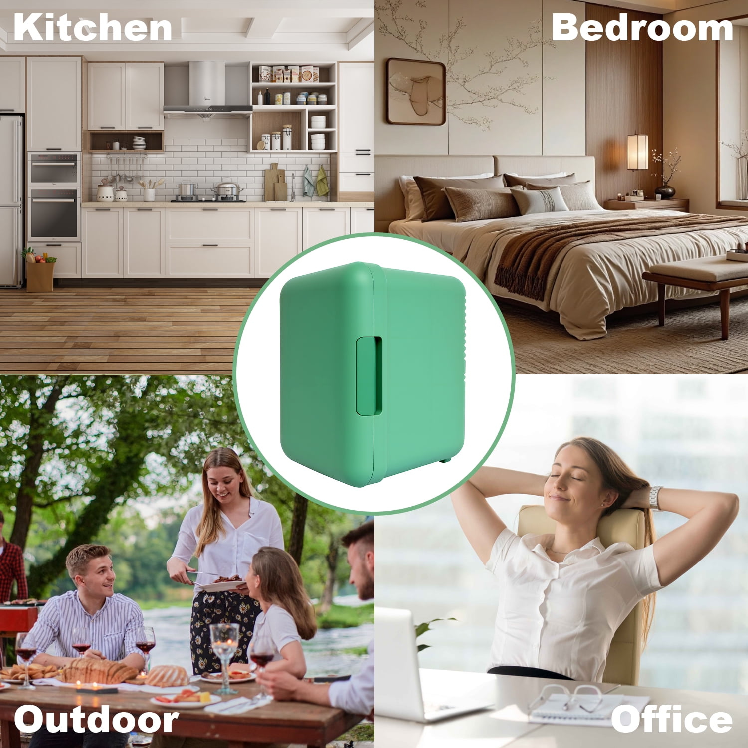 4L/6Can Mini Fridge, Retro Design ,Portable Skincare refrigerator, Small Cooler for Car & Home Use
