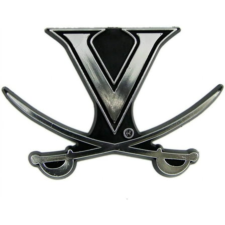 University of Virginia Cavaliers Auto Emblem, Plastic Molded, Silver Chrome Color, Raised 3D Effect, Adhesive Backing
