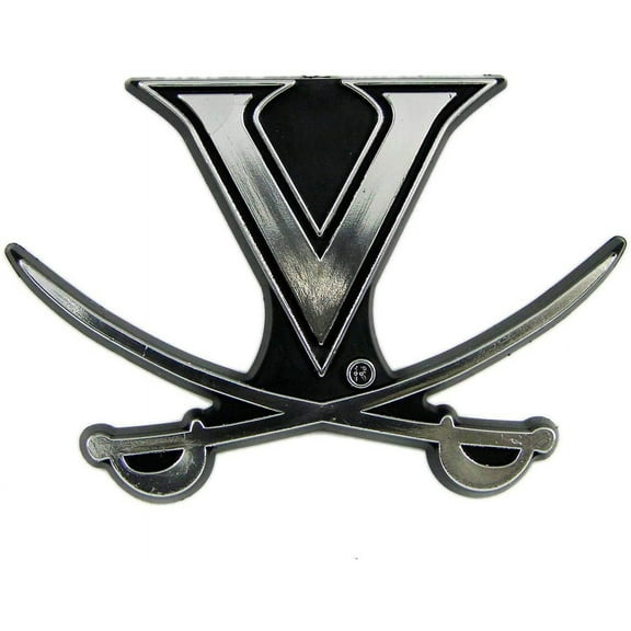 University of Virginia Cavaliers Auto Emblem, Plastic Molded, Silver Chrome Color, Raised 3D Effect, Adhesive Backing
