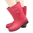 thumbnail image 3 of KANG Women Rain Shoes Shoes Comfortable Light Ankle Rain Boots Frosted Rain Boots Collar Gardening Boots Ultra Lightweight Portable Garden Shoes Outdoor Rain Boots, 3 of 4