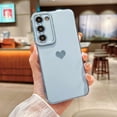 thumbnail image 3 of Compatible with Samsung Galaxy S23+ Plus 5g 6.6” Phone Case Luxury Electroplate Cute Elegant Side Love Heart Pattren Cover with Camera Protection Soft Silicone Shockproof Bumper (Blue), 3 of 9