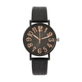 thumbnail image 4 of Reloj de pulsera analógico informal para mujer, elegante y sencillo con correa de piel sintética, a la moda Negro, 4 of 9